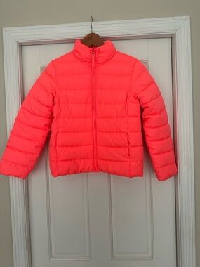 Place Neon Coral Pink Puffer Jacket for Kids